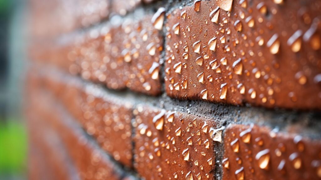 Clean brick wall with beading raindrops macro shot 69c1ae78 1d3b 44ea a46b ae76b6b481f9
